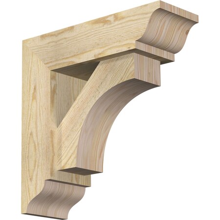 Ekena Millwork Westlake Traditional Rough Sawn Bracket w/ Offset Brace, Douglas Fir, 6"W x 18"D x 18"H BKT0604X18X18WTL01RDF